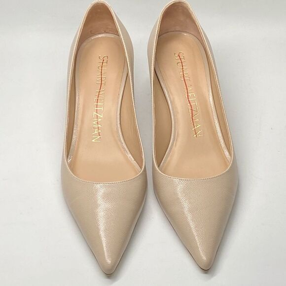 Stuart Weitzman Leather Kitten-Heel Pumps size 6.5 - Picture 2 of 11